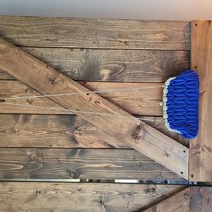 Royal blue even clutch with silver chain strap
